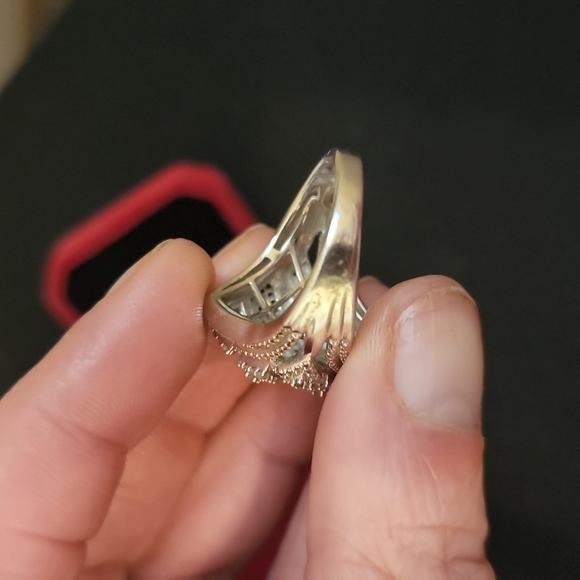 Sz 9.5 Genuine diamond 2 CT sterling silver ring - Picture 2 of 3